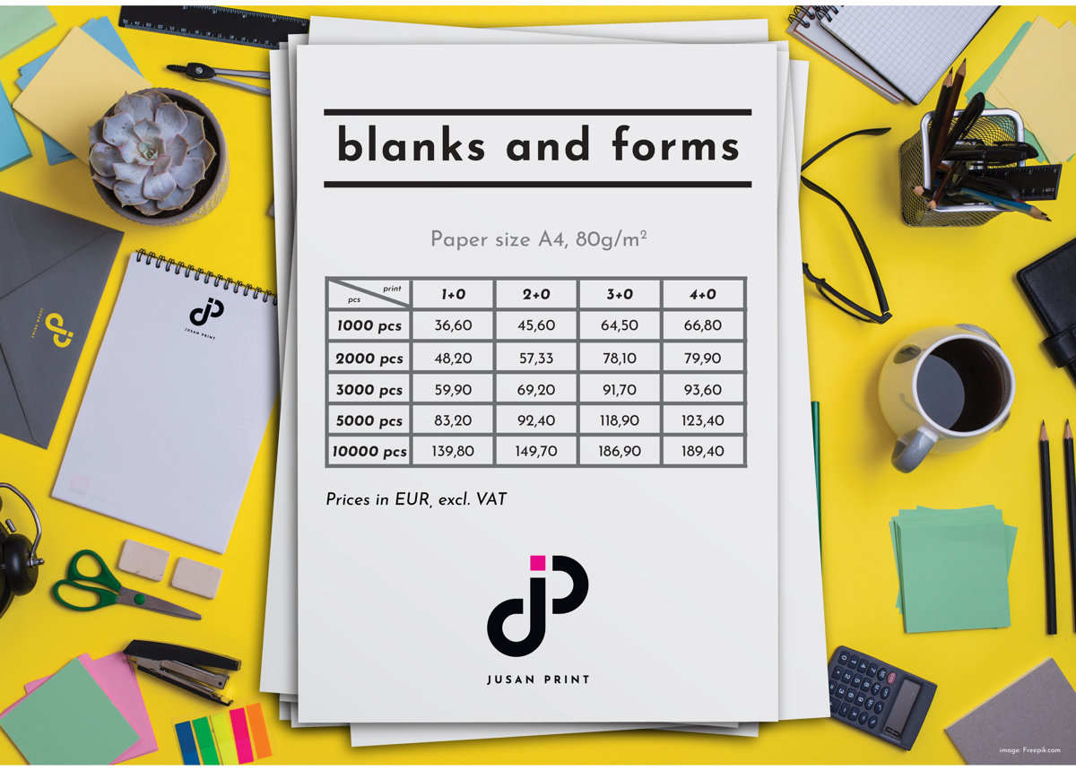 blank and forms price prices
